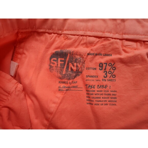 Women's Gap Broken In Straight Khakis Neon Peach Size 2 - Picture 6 of 6